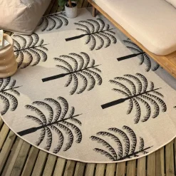 Interieur05 rond buitenkleed zwart/wit Oase - 200 x 200 cm