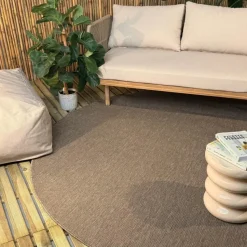 Interieur05 rond buitenkleed linnen Tone - 200 x 200 cm