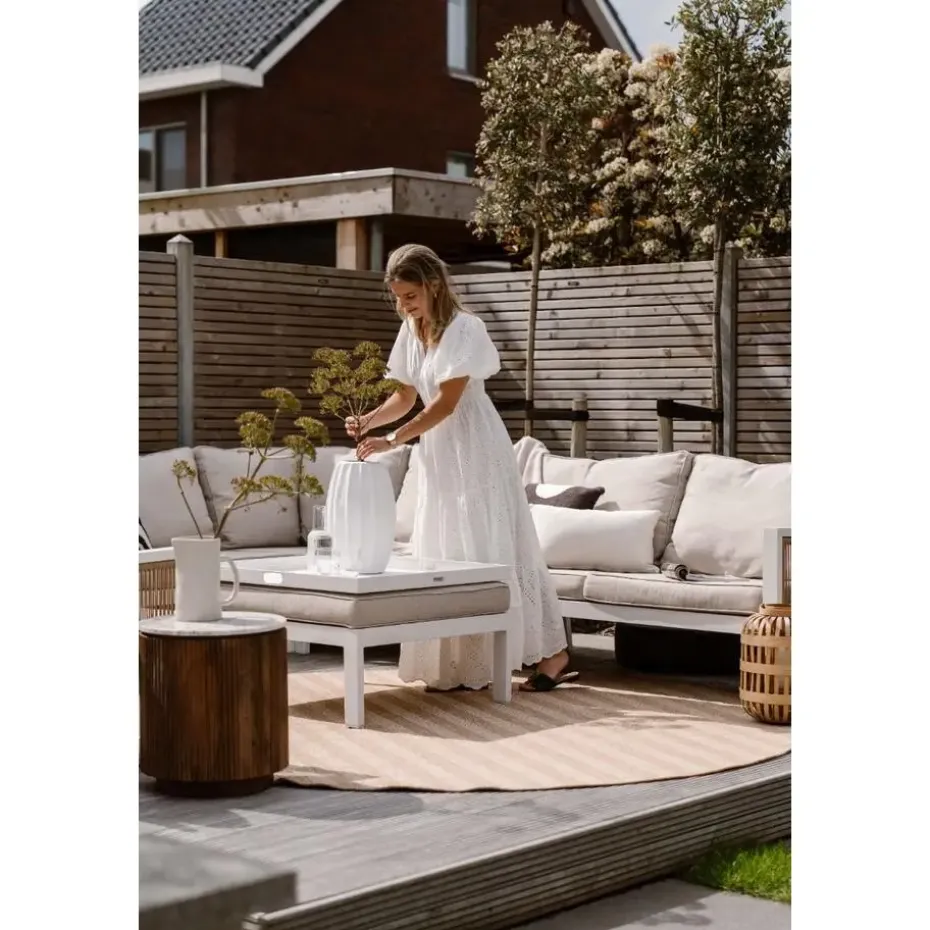 Interieur05 rond buitenkleed jute naturel zigzag - 200 x 200 cm