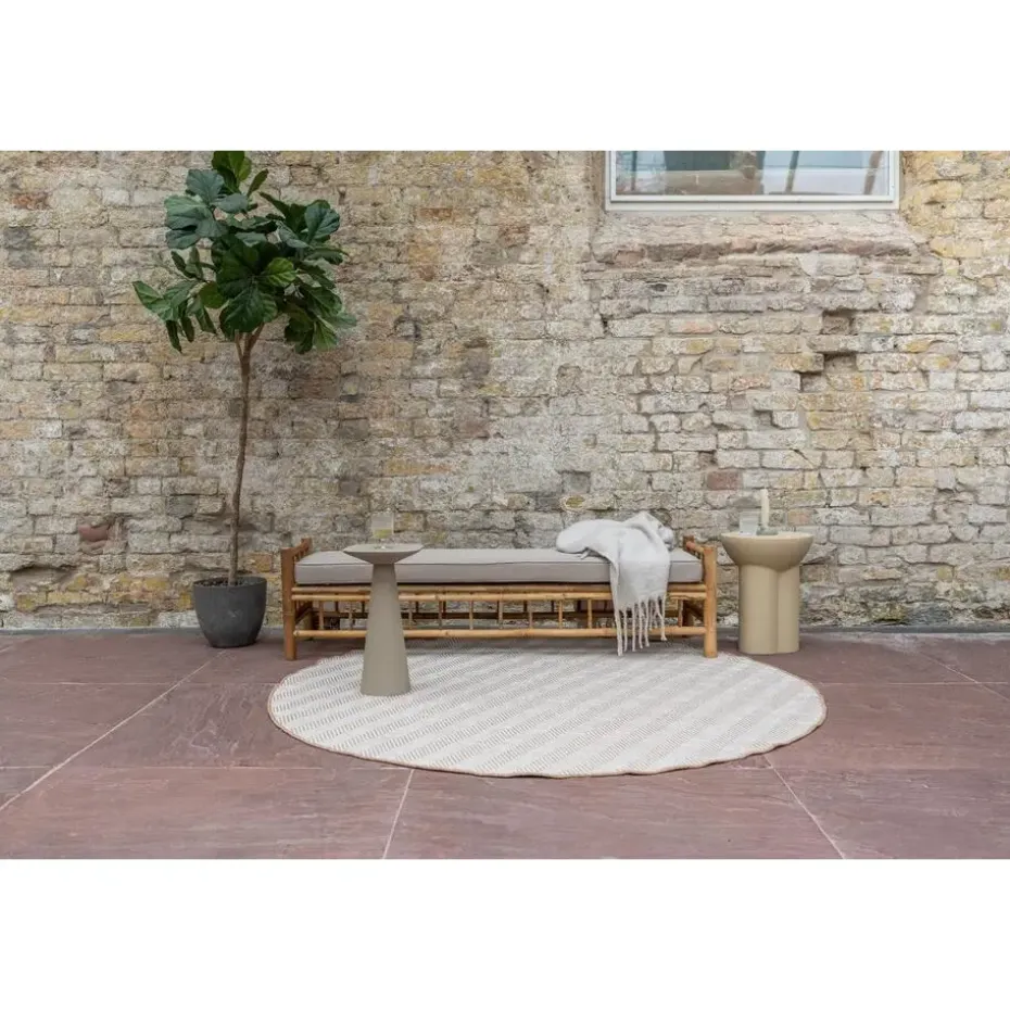 Interieur05 rond buitenkleed jute naturel zigzag - 200 x 200 cm