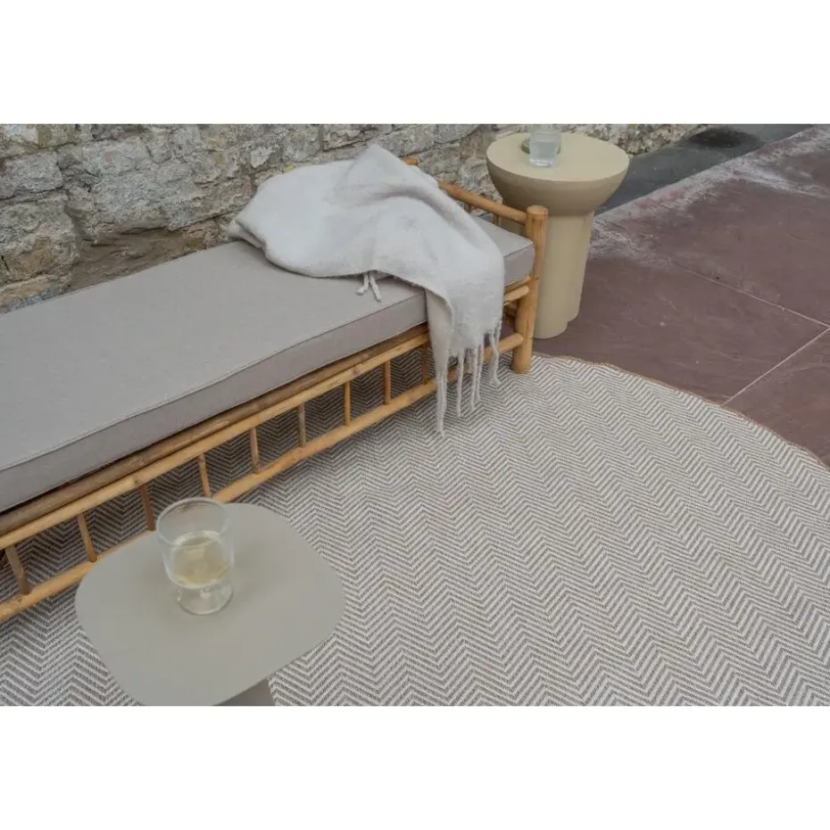 Interieur05 rond buitenkleed jute naturel zigzag - 200 x 200 cm