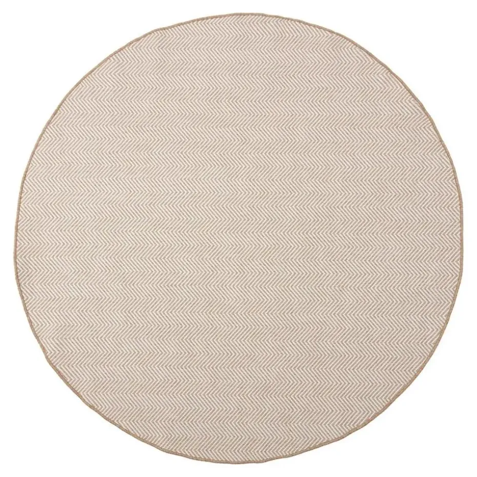 Interieur05 rond buitenkleed jute naturel zigzag - 200 x 200 cm
