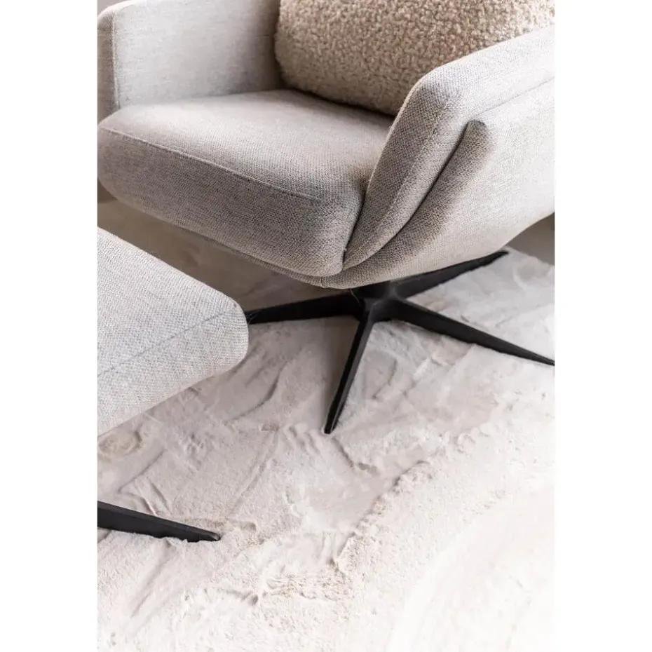 Interieur05 Rond Hoogpolig Vloerkleed Lux Creme - 160 x 160 cm