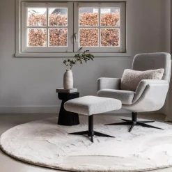 Interieur05 Rond Hoogpolig Vloerkleed Lux Creme - 200 x 200 cm