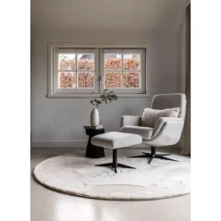 Interieur05 Rond Hoogpolig Vloerkleed Lux Creme - 240 x 240 cm
