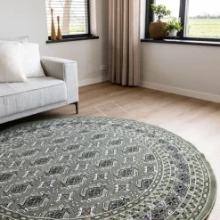 Interieur05 rond vintage vloerkleed Marad groen - 160 x 160 cm