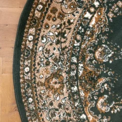Interieur05 rond vloerkleed Keshan groen - 160 x 160 cm
