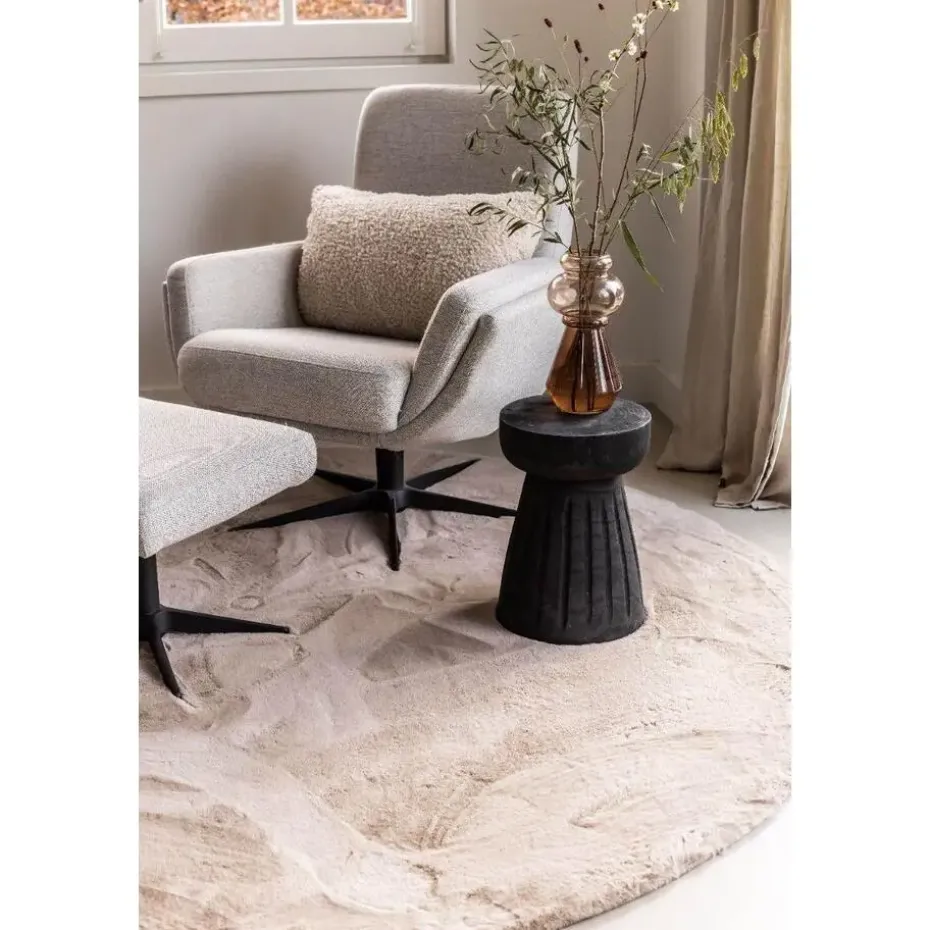 Interieur05 rond vloerkleed Lux beige/taupe - 160 x 160 cm