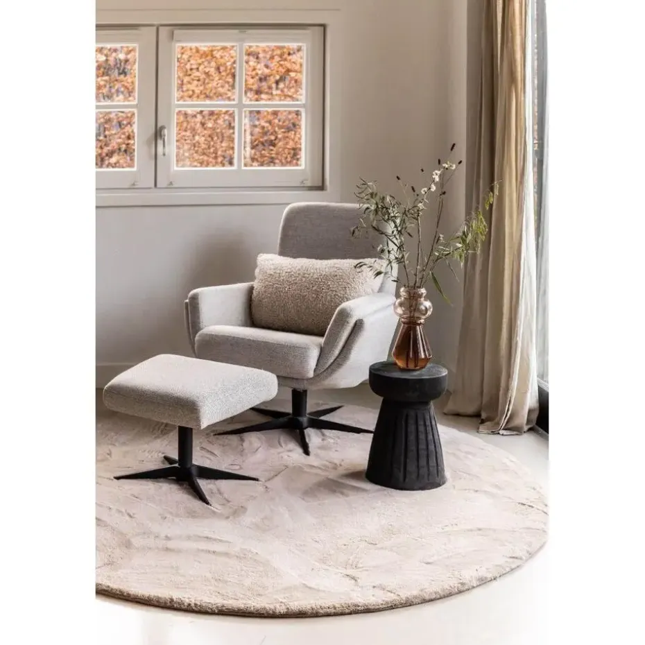 Interieur05 rond vloerkleed Lux beige/taupe - 200 x 200 cm