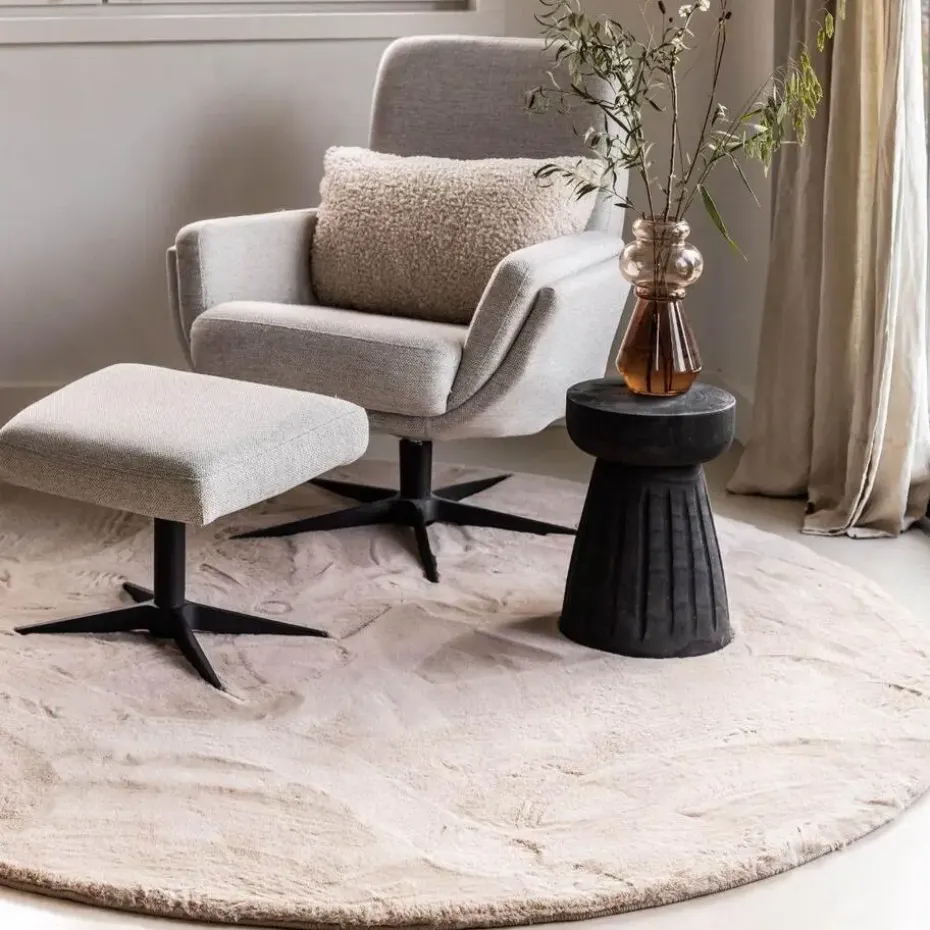 Interieur05 rond vloerkleed Lux beige/taupe - 200 x 200 cm
