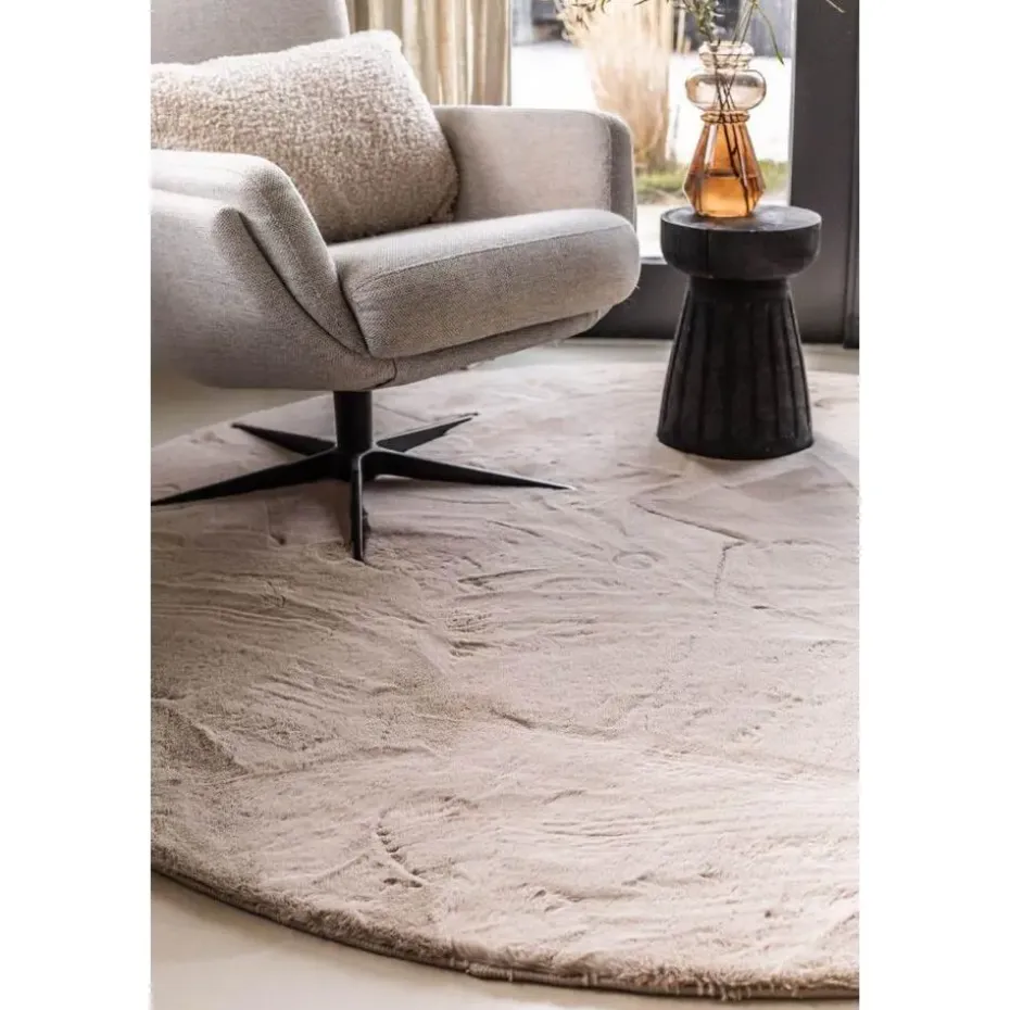 Interieur05 rond vloerkleed Lux beige/taupe - 200 x 200 cm