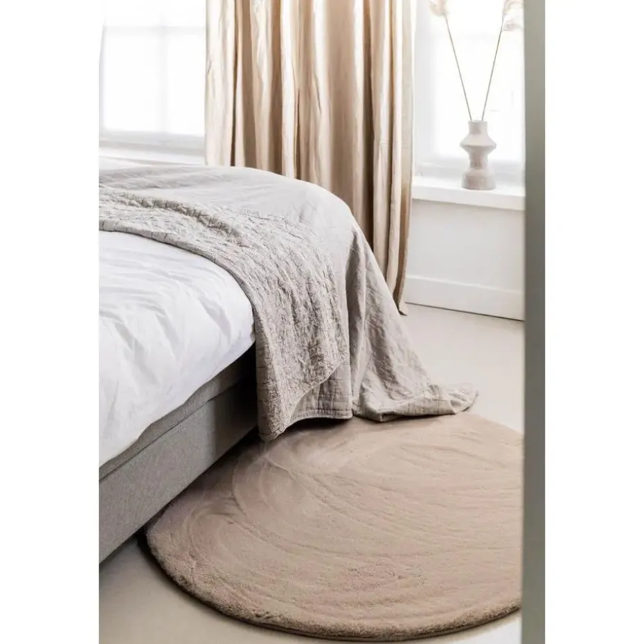 Interieur05 rond vloerkleed Lux beige/taupe - 200 x 200 cm