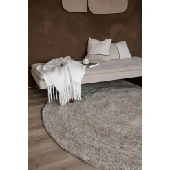 Interieur05 rond vloerkleed Gapo grijs/bruin - 180 x 180 cm