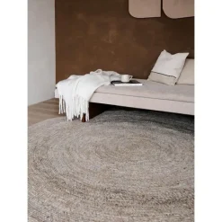 Interieur05 rond vloerkleed Gapo grijs/bruin - 150 x 150 cm