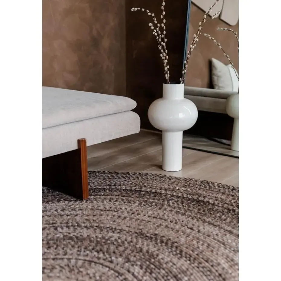 Interieur05 rond vloerkleed Gapo donkerbruin - 220 x 220 cm