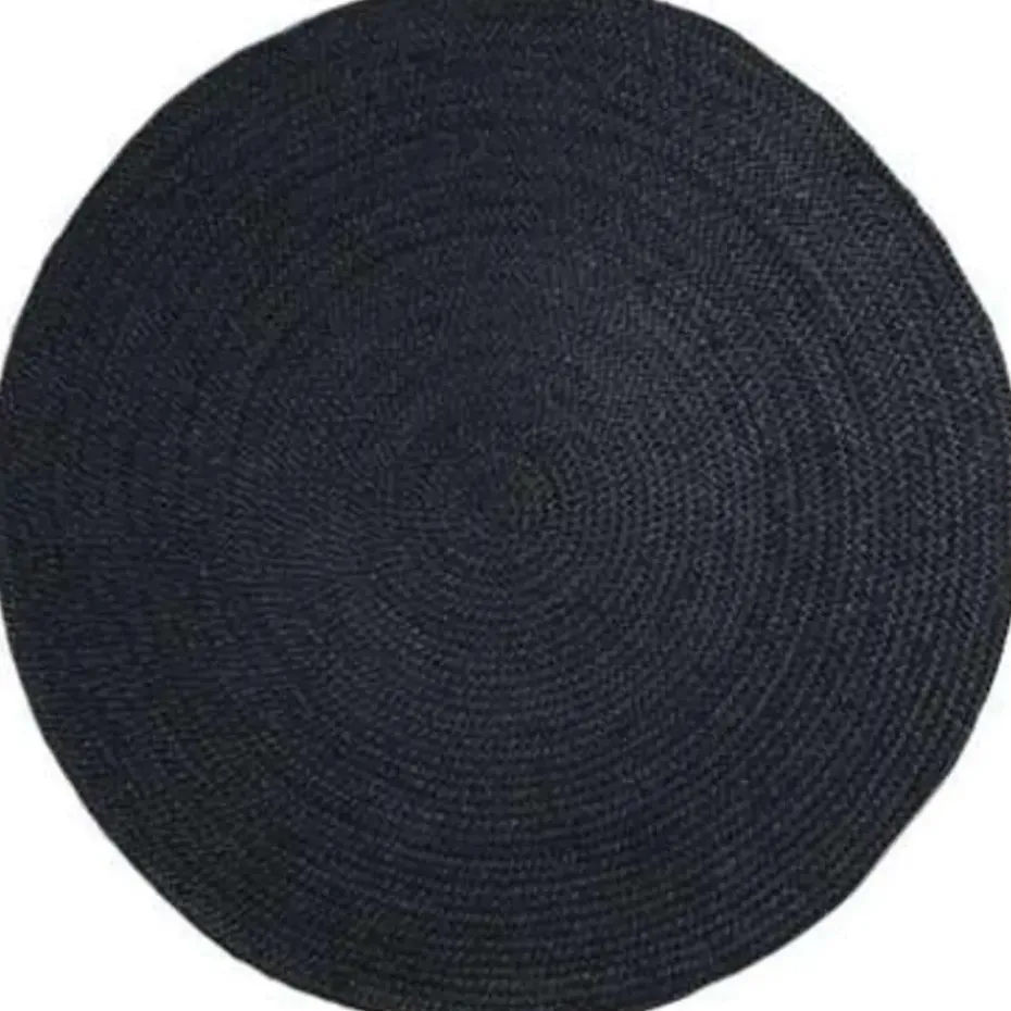 Interieur05 Vloerkleed - Jute Rond - Zwart - 150Ø