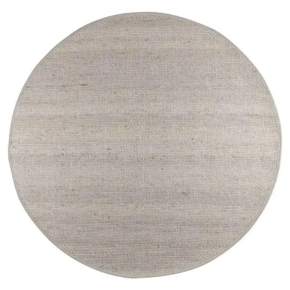 Interieur05 Wollen Vloerkleed Rond Lichtgrijs Vik - 160 x 160 cm