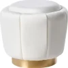 IRVING - Poef - Wit - 43 cm - Fluweel