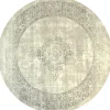 Istanbul Vintage - Laagpolig Vloerkleed - Retro Tapijt - Creme - 160 CM ROND
