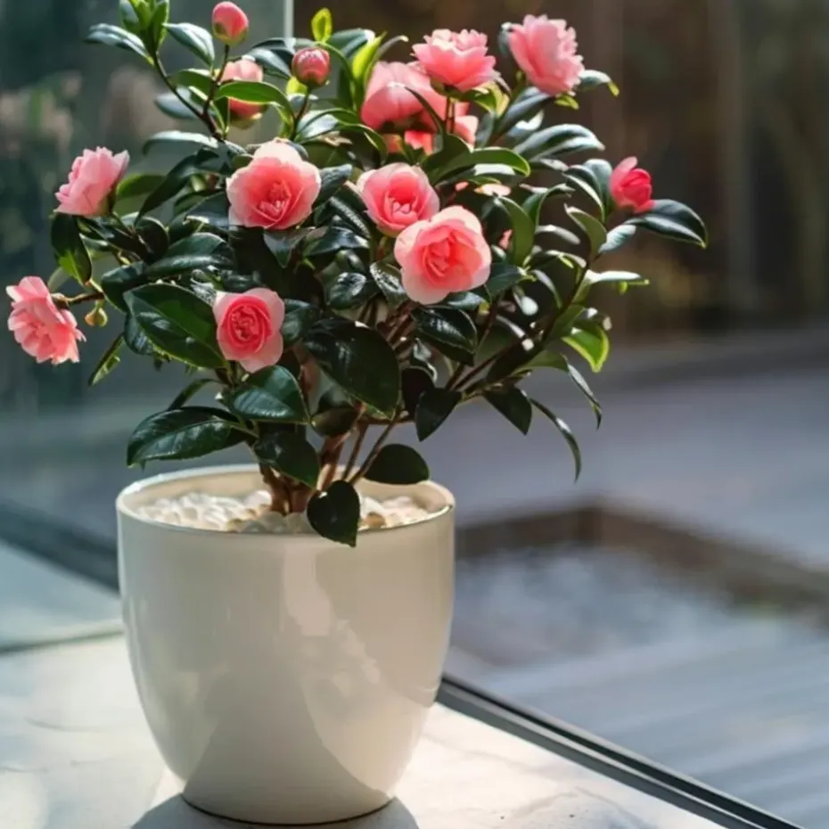 Japanse Roos - Set van 2 - Camellia japonica 'Dr. King' - Hoogte 50-60cm - ⌀15cm