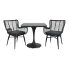 Jasmine/Toscara bistroset 80x80 cm. - Zwart/Keramiek