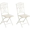 JUINA - Set van 2 tuinstoelen - Lichtbeige - IJzer