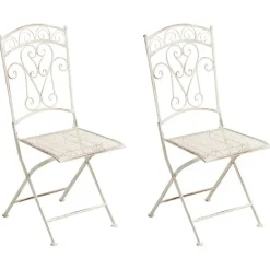 JUINA - Set van 2 tuinstoelen - Lichtbeige - IJzer