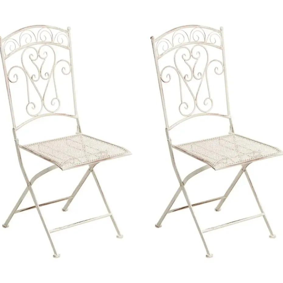 JUINA - Set van 2 tuinstoelen - Lichtbeige - IJzer