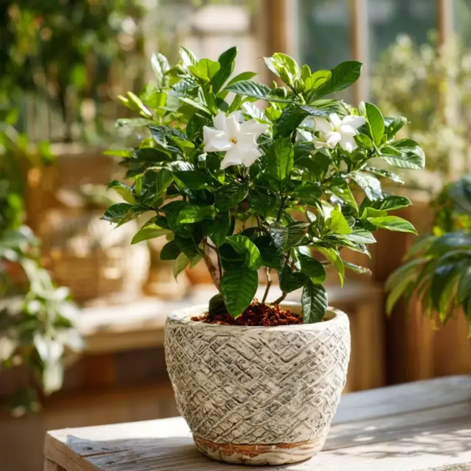 Kaapse jasmijn - Set van 2 - Gardenia jasminoides - Hoogte 20-30cm - ⌀13cm