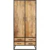 Kabinetkast Naturel Hout/Metaal - 90x45x200cm - Denver