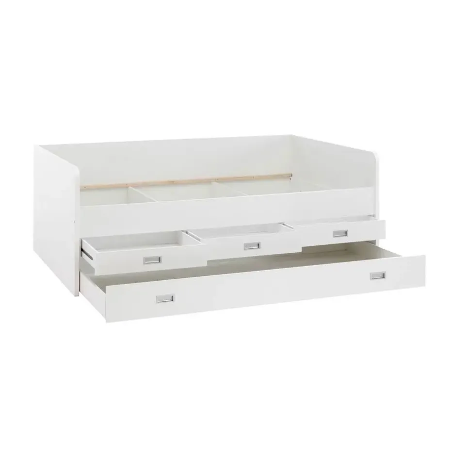 Kajuitbed Arkea 120x200 met 3 lades - wit