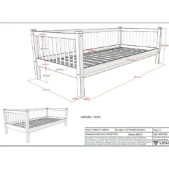 Kajuitbed Forrest 90x200 cm - massief beukenhout - wit