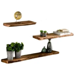 Kalfort wandschap Stockton zwevend set van 3 60x20x4cm