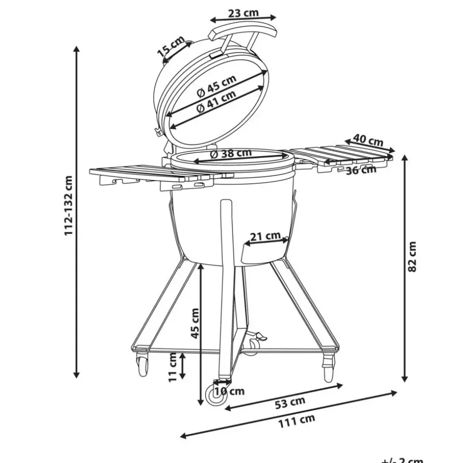 KAMADO - Houtskoolgrill - Zwart - Keramiek