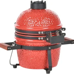 KAMADO - Mini houtskoolgrill - Rood - Keramiek