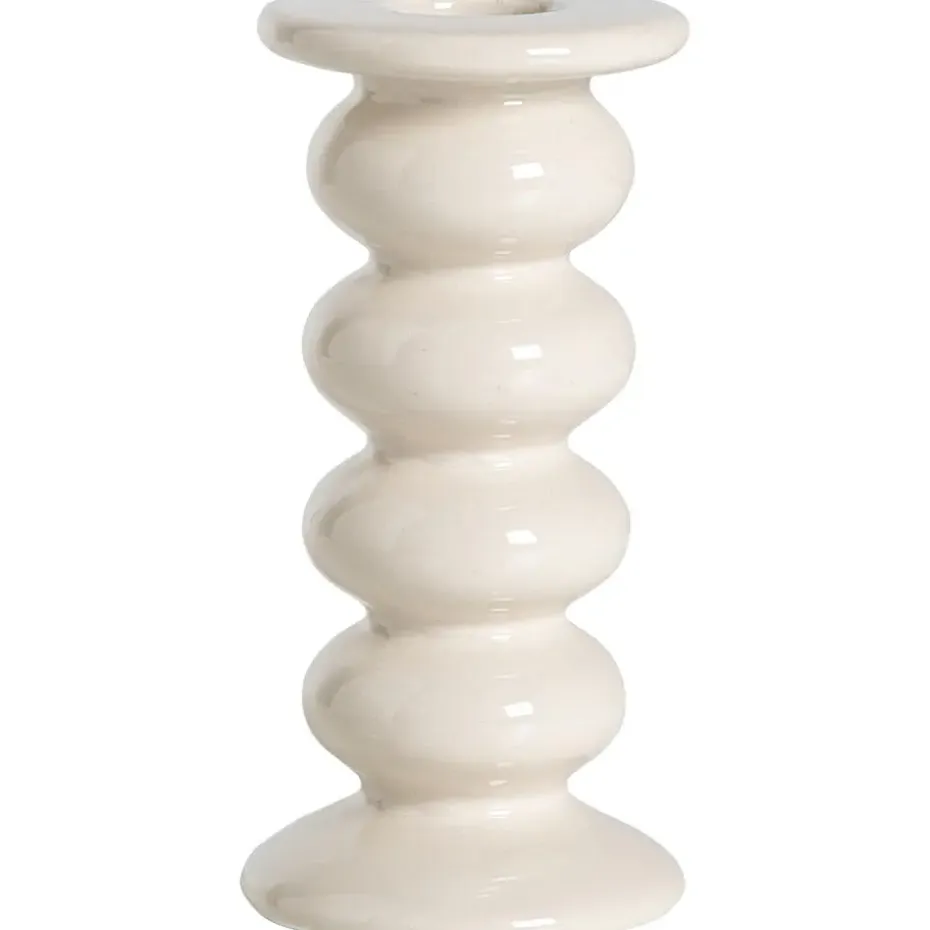 Kandelaar Bobble - off-white -13xØ6,2 cm