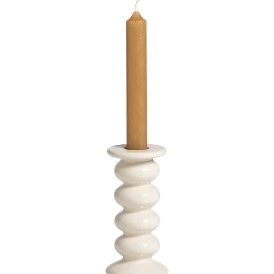 Kandelaar Bobble - off-white -13xØ6,2 cm
