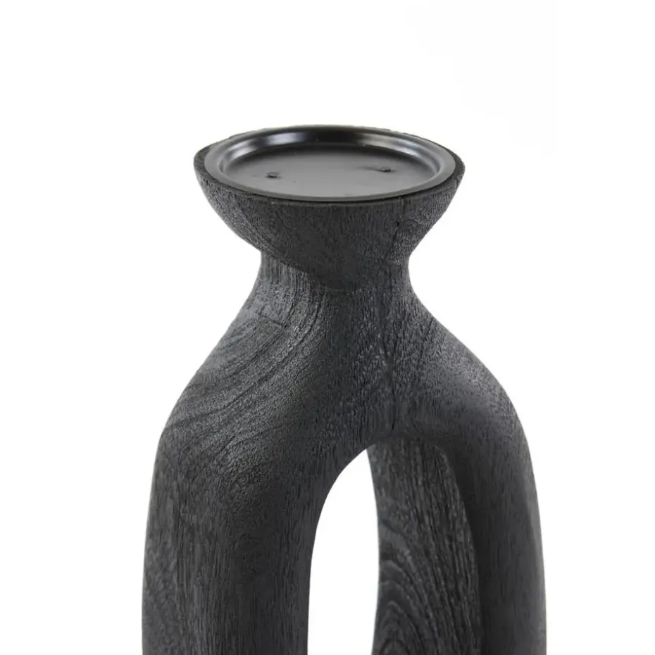 Kandelaar Django - Zwart - 14x12x45cm