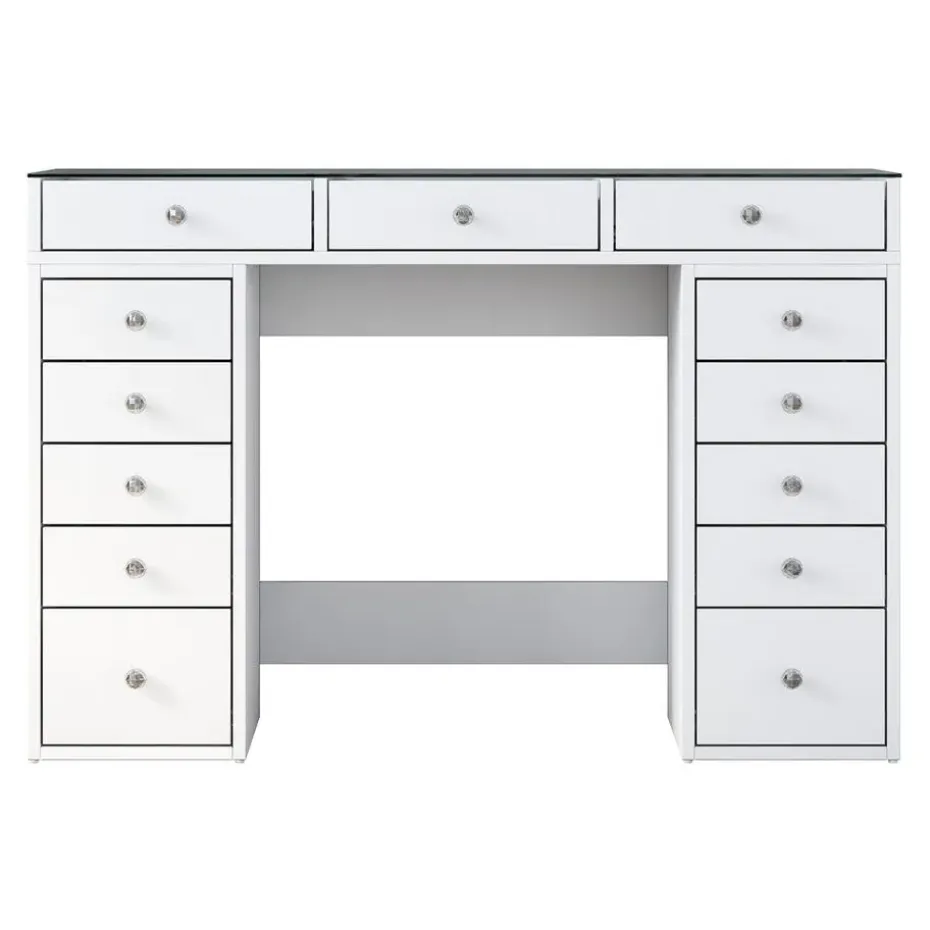 Kaptafel Wit/Glas - 120x44,5x79,8cm - Beyas