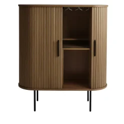 Kast Donker Eikenhout - Incl Glazenrek - 118cm - Nola