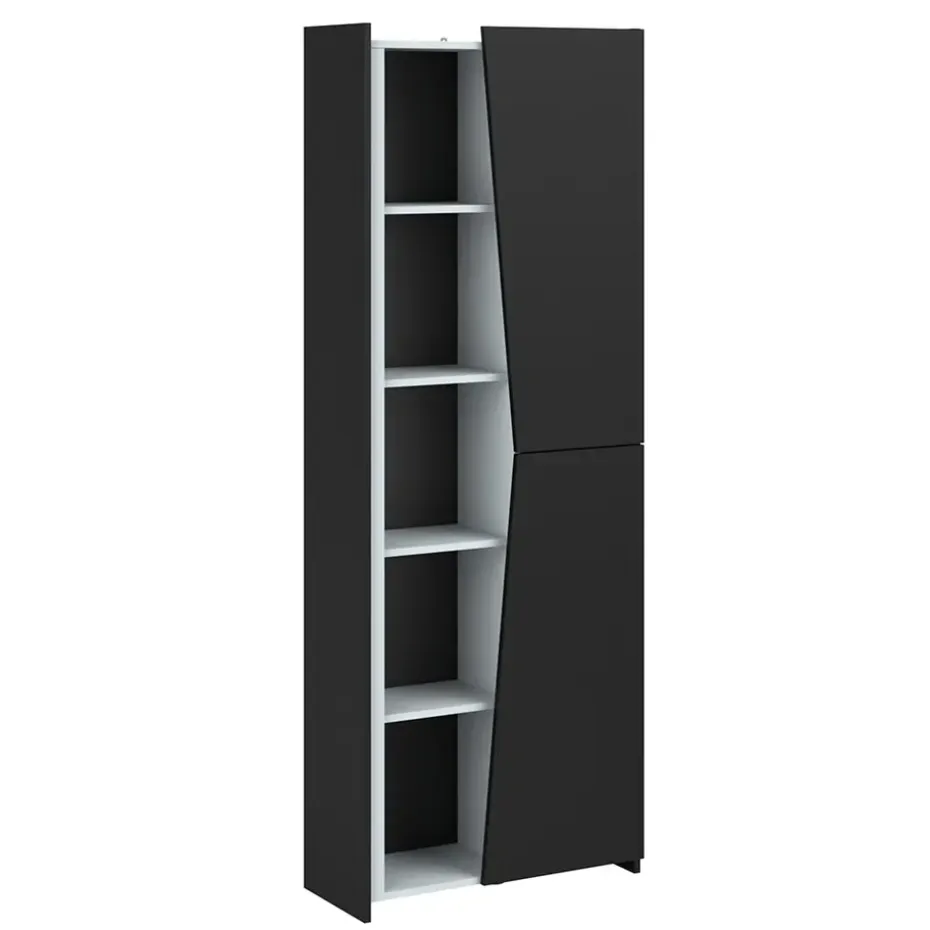 Kast Levi - zwart - 181x67x28 cm