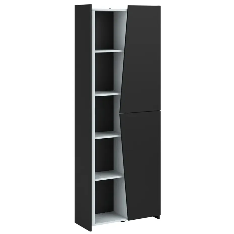 Kast Levi - zwart - 181x67x28 cm