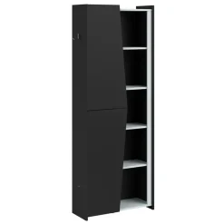 Kast Levi - zwart - 181x67x28 cm