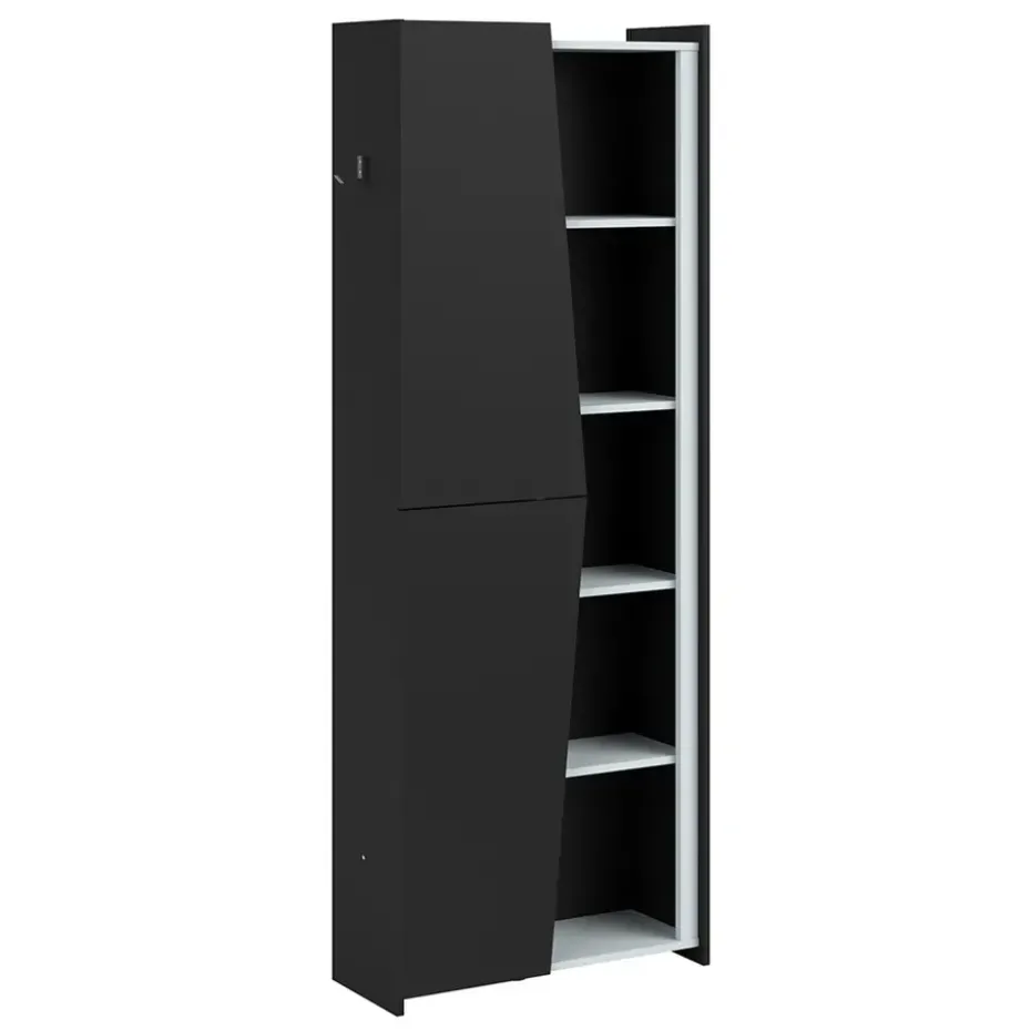 Kast Levi - zwart - 181x67x28 cm