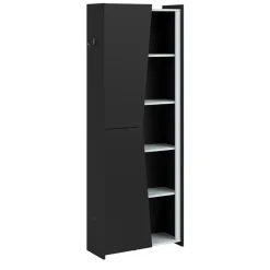 Kast Levi - zwart - 181x67x28 cm