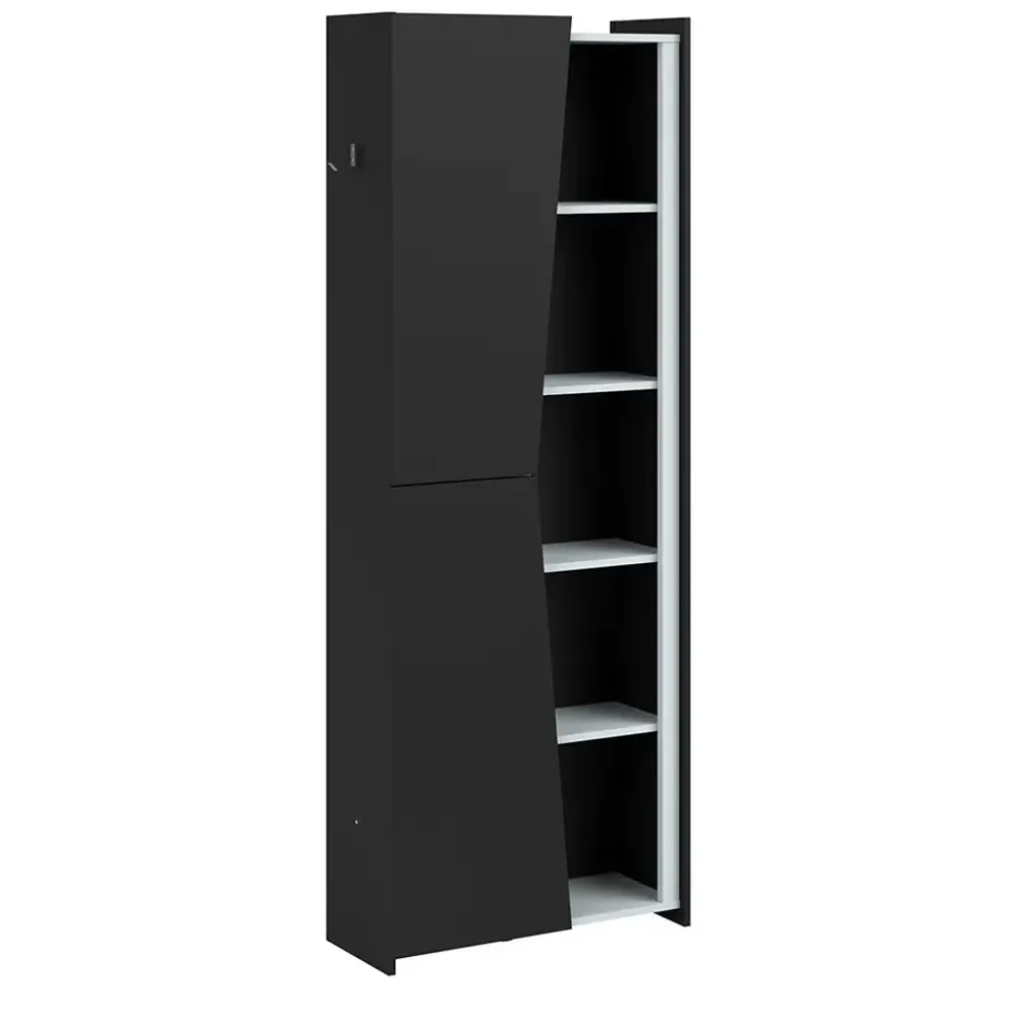 Kast Levi - zwart - 181x67x28 cm