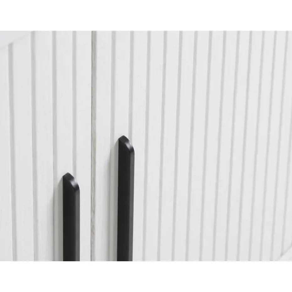 Kast Metaal Eikenhout Wit - 100x40x118cm - Nola