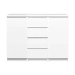 Kast Naia - hoogglans wit - 90,7x120,6x50 cm