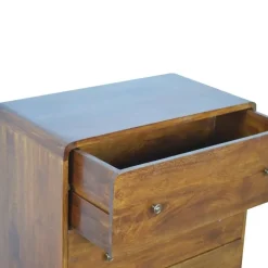 Kastanje Gebogen Ladekast met 3 Laden