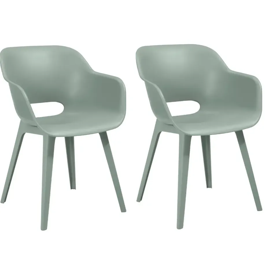 Keter Akola Tuinstoelen - 2 stuks -56.5x55x80cm - Vintage Green